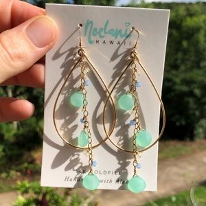 Noelani Hawaii 14 K fill precious stone earrings ✨